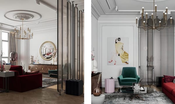 Decoración de estilo Art Déco. muebles modernos y elegantes