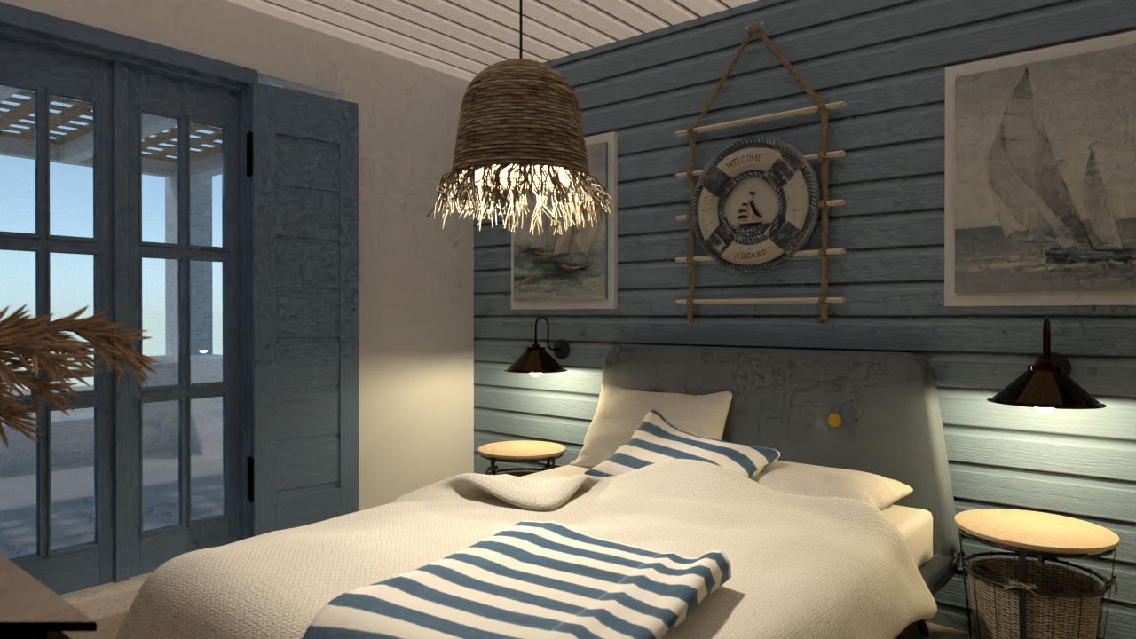 blue and white decor