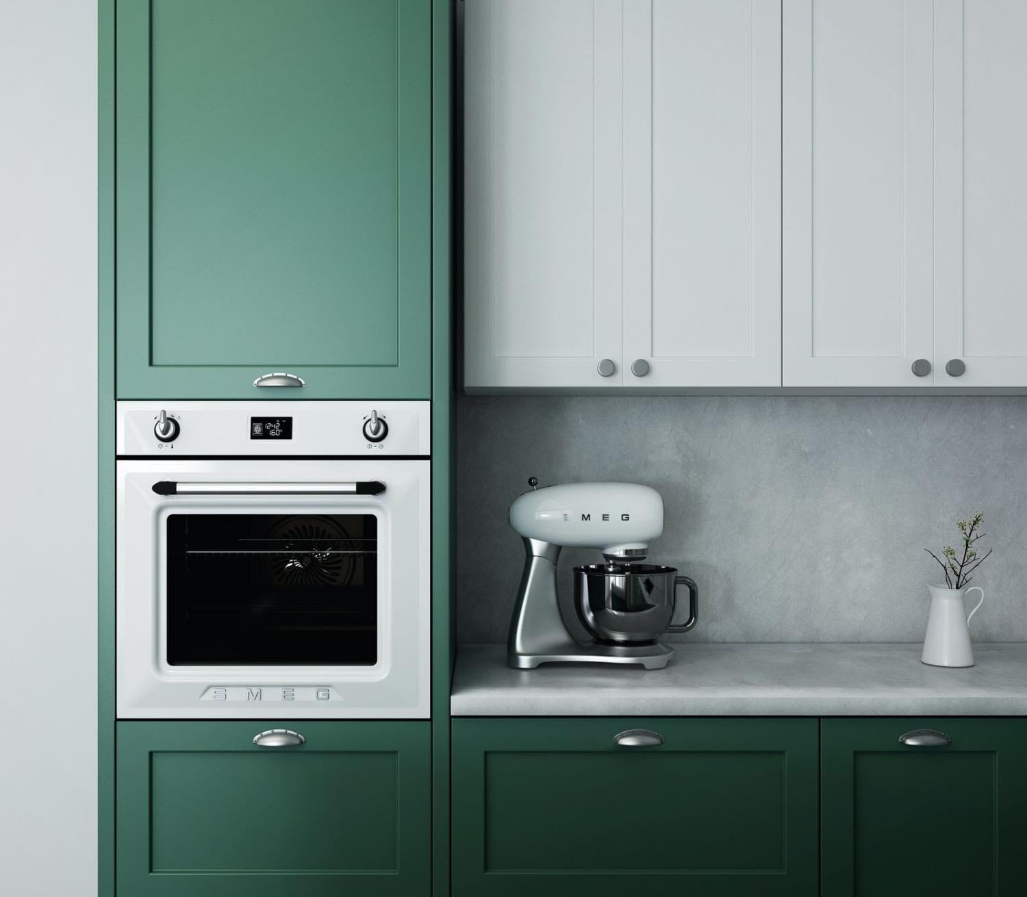 green classic kitchen, trendy kitchen colors 2024-25