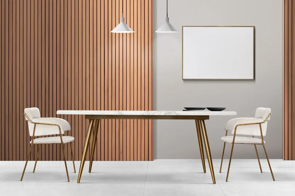 minimalistic design with wall paneling