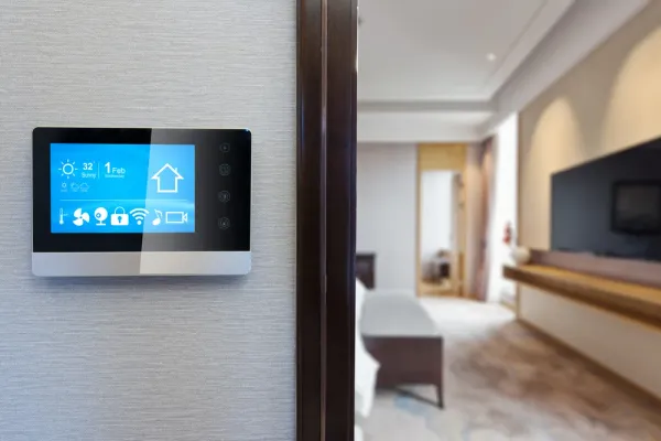 digital thermostat in a home